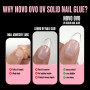 NOVO OVO Colle à ongles UV solide pour ongles à presser sur les ongles, 30 g, avec presse-tube, colle forte et durable non colla