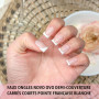 NOVO OVO Lot de 224 faux ongles blancs courts carrés courts et carrés - Zone adhésive - Pour gel souple et acrylique - Unisexe -