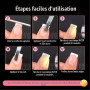 NOVO OVO Lot de 224 faux ongles blancs courts carrés courts et carrés - Zone adhésive - Pour gel souple et acrylique - Unisexe -