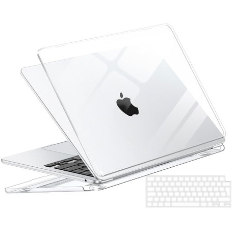 NPUOLS Coque pour MacBook Air 15 Pouces M5 M4 M3 M2 2026-2023, Cristal | Coque Rigide en Plastique Ultra Mince pour Modèles A344