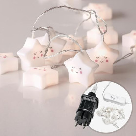 CozyHome Guirlande lumineuse intérieur étoile enfants - 20 LED blanc chaud | 6 mètres I Avec fiche I Guirlande lumineuse chambre