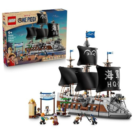 LEGO One Piece Le Navire de la Marine de GARP 75646 | Jouet pour enfant dès 9 ans, décoration de chambre, 8 minifigurines dont Z