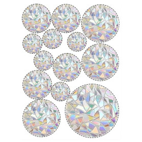 39 pièces suncatcher sticker – stickers fenetre avec effet prisme, film fenetre arc-en-ciel, stickers anti collision oiseaux, dé