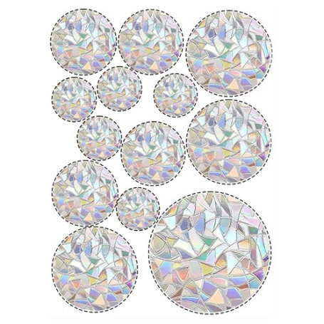 39 pièces suncatcher sticker – stickers fenetre avec effet prisme, film fenetre arc-en-ciel, stickers anti collision oiseaux, dé
