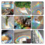 39 pièces suncatcher sticker – stickers fenetre avec effet prisme, film fenetre arc-en-ciel, stickers anti collision oiseaux, dé
