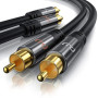 CSL Câble RCA Audio Stéréo 0,5 m, Câble Cinch Coaxial 2 x RCA Mâle vers Mâle, Double Blindage, Fiches Plaquées Or, Cuivre OFC sa