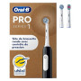 Oral-B Brosse à Dents Electrique Pro 1 avec 3 Brossettes de Rechange, Noire | 3 Modes de Nettoyage dont Douceur, Brossage avec d