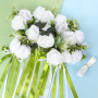 Deco Voiture Mariage, 13pcs Noeud Voiture Mariage Capot Porte Rétroviseur | Fleurs Artificielles Équipées de Ventouses, Idéales