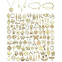 JEXOWIQ Lot de 100 Charms Breloques pour Bijoux DIY,Breloque Acier Inoxydable, pour Colliers,Bracelets, Boucles d'Oreilles,Artis