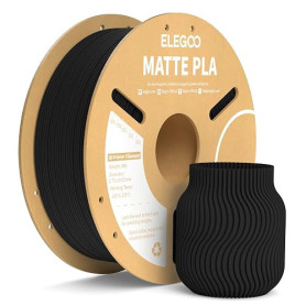 ELEGOO Filament PLA Matte Noir 1KG 1.75mm | Précision Dimensionnelle +/- 0.02mm, Bobine de 1kg de carton (2.2lbs), pour la plupa