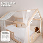 lilimaus Ciel de lit cabane étoiles phosphorescentes - Déco lit Enfant | Cadeau fille ou garçon, rideaux pour lits 90x200 et 120