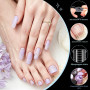 MELLIEX 152 Pièces Capsule Popit Ongle Kit, 5 Styles 15 Tailles Réutilisables Formes à Ongles en Polygel pour Mains & Pieds Débu