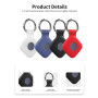 toergy Lot de 4 Coques de Protection en Silicone avec Porte-clés, compatibles avec Le Traceur UGREEN Tracker Tag, Noir, Rouge, B