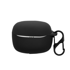 kwmobile Housse pour écouteurs Compatible avec JBL Tune Beam 2 - Coque de Protection en Silicone - Noir