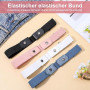 HJZHII Lot de 4 ceintures extensibles sans boucle pour homme et femme, ceinture réglable invisible pour jeans, pantalons, jupes