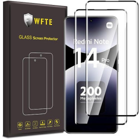 WFTE [Lot de 2 Verre Trempé pour Xiaomi Redmi Note 14 Pro 5G/Poco X7, 3D Couverture Complète Film de Protection D'écran avec Hau