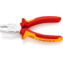 Knipex Pince universelle chrome-vanadium chromée isolées par, 01 06 160 | Gaines bi-matière, certifiées VDE 160 mm
