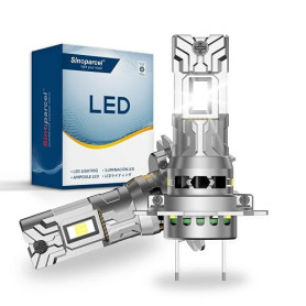 Sinoparcel H7 LED Ampoule de Phare, Feux de Croisement/Route 2 Pcs | Lampe Anti-erreur Homologué, 6500K Blanc, Taille 1:1 Halogè