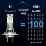 Sinoparcel H7 LED Ampoule de Phare, Feux de Croisement/Route 2 Pcs | Lampe Anti-erreur Homologué, 6500K Blanc, Taille 1:1 Halogè
