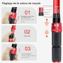 ATsafepro Clé Dynamométrique 3/8 Pouce, 5-60 Nm Cle Dynamometrique Velo Avec Adaptateur 3/8" Vers 1/4"&1/2" et Rallonge de 15 cm