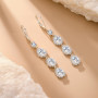 ALEXCRAFT Boucles d'Oreilles Pendantes Femme Argent Or Goutte Zircone | Hypoallergénique Longues Boucles d'Oreilles Pendantes Ar