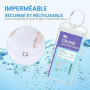 Teskyer 8 Pièces Porte Étiquette Bagage de Croisière, Imperméable à l'Eau, Transparent, Durable, avec Zip Seal, Boucles en Acier