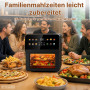 Friteuse à air chaud et mini four 12 en 1 1700 W numérique | 12 programmes de cuisson, 85 % d'huile en moins, double bac et acce