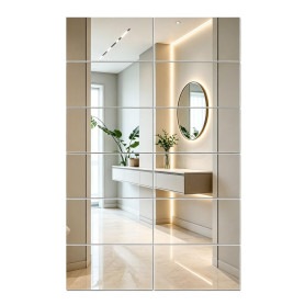 Lot de 4 miroirs autocollants pour murs, miroirs rectangulaires en acrylique HD, sans verre, incassable, pour maquillage, entraî