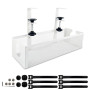 VELLUSTRA Organisateur de Cable Management Panier Plateau de Gestion de Câble sous Le Bureau, Range Cable Management Bureau sans