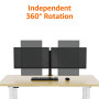 Amazon Basics Support d'écran double avec bras de montage réglable en hauteur, rotation de 360 degrés, inclinaison de l'écran ré