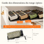 Lifewit Rangement d'Épices pour Cuisine, 24 Pièces Sans Bocaux, Étagère à Pot Epices de Tiroir Colocalisable et Antidérapants, O