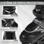 LIRENGUI Réglables Patins à roulettes en Ligne pour garçons et Filles, Noir Blanc Patins à roulettes à 4 Roues pour Adolescents 