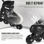 LIRENGUI Réglables Patins à roulettes en Ligne pour garçons et Filles, Noir Blanc Patins à roulettes à 4 Roues pour Adolescents 