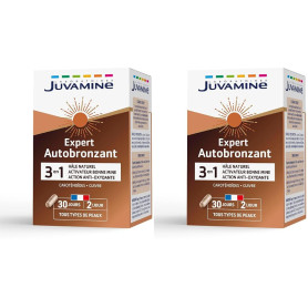 JUVAMINE Autobronzant 3 en 1 - Antioxydant, Préparation solaire - 60 Gel (Lot de 2)