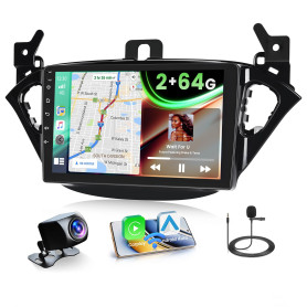 Fuluku 2+64GB 9" Autoradio pour Opel Corsa E 2015-2019 Opel Adam 2013-2016 | sans Fil Carplay Android Auto, 9 Pouces Touchscreen