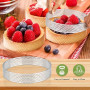 Teokantz 6 Pièces 10 cm Cercle à Pâtisserie, Cercle à Tarte Perforé | 430 Acier Inoxydable, Moule à Tarte, Tartelette, Pâtisseri