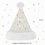 KONVINIT Blanc Bonnet de Noel Luxe Bonnet Pere Noel avec Paillette Chapeau de Noel de Velours Costume pere Noel Homme Femme,blan