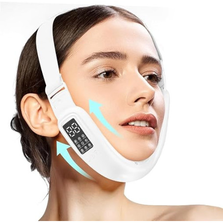 V-Face Shaping Massager électrique gaine visage 8 Mode EMS Lifting Visage, Double Menton/Muscle Masséter,EMS V Face Lifting Appa