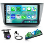 Hodozzy 2G+32G Android Autoradio pour Seat Altea 2004-2016/Toledo 2004-2009 | CarPlay Android Auto Sans Fil, 2 Din 9 Pouces Écra