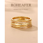 Roheafer 3 Pièces Bagues Femme Plaqué Or 14K Empilables Zircone Cubique - Ensemble de Bagues Minimalistes Alliance Fiançailles P