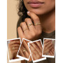 Roheafer 3 Pièces Bagues Femme Plaqué Or 14K Empilables Zircone Cubique - Ensemble de Bagues Minimalistes Alliance Fiançailles P