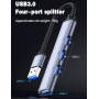 HUB USB Adaptateur multiport 4 en 1 avec 1 Port USB 3.0 hubs USB 3 Ports USB 2.0 pour Les Ordinateurs Portables Macbook Pro Wind