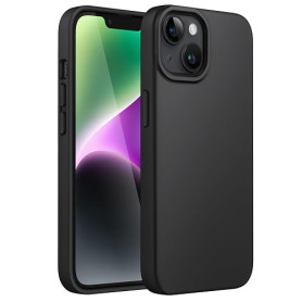 JETech Coque Silicone pour iPhone 14 Plus, Noir | Toucher Soyeux, Étui Housse Protection Antichoc, Résistant aux Rayures, Doublu