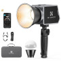 K&F CONCEPT Lumière COB 60W Bicolore pour Photo Vidéo Studio | Batterie 4500mAh, CRI 97+, charge rapide Type-C PD, 6500K, poigné