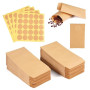 200 Petit Sachet Kraft,Mini Sachet Kraft, Petits Sachets Plats Marron | 6X10cm Sacs en Papier Krafts avec 200 Autocollants, Mini