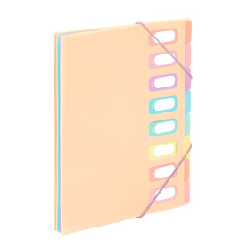 Viquel - Trieur Document A4 avec 8 Compartiments Rainbow Pastel Beige