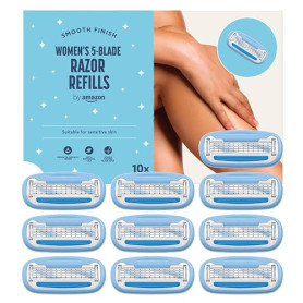 by Amazon Lot de 10 recharges pour rasoir à 5 lames pour femme, 10 pièces