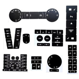 Yuanpgky Lot d'autocollants de réparation pour bouton de navigation Touareg 2004-2009, noir en vinyle avec lettrage blanc