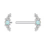 hengkaixuan Piercing pour téton en titane G23 - Calibre 14 - Pour femme - Or rose - Argent - Oxyde de zirconium - 12 - 14 - 16 -