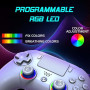 Subsonic - Manette sans Fil pour PS5 et PC - LED RGB - Blanche | Ergonomique, LED Programmables, Fonction Vibration, Pavé Tactil